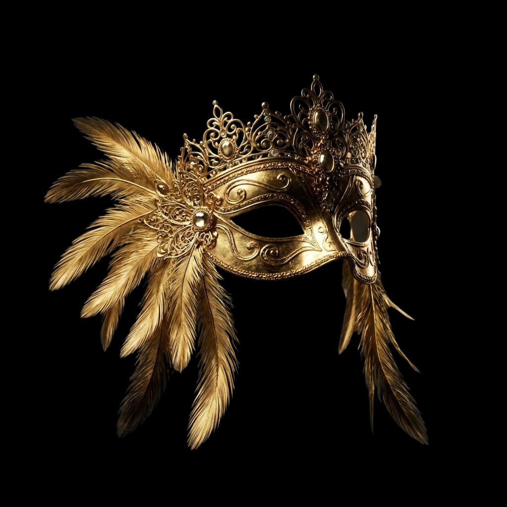 Golden Prom Mask